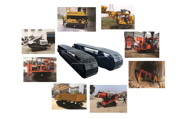 Yijiang can custom steel track undercarriage for drilling rig mobile crusher.