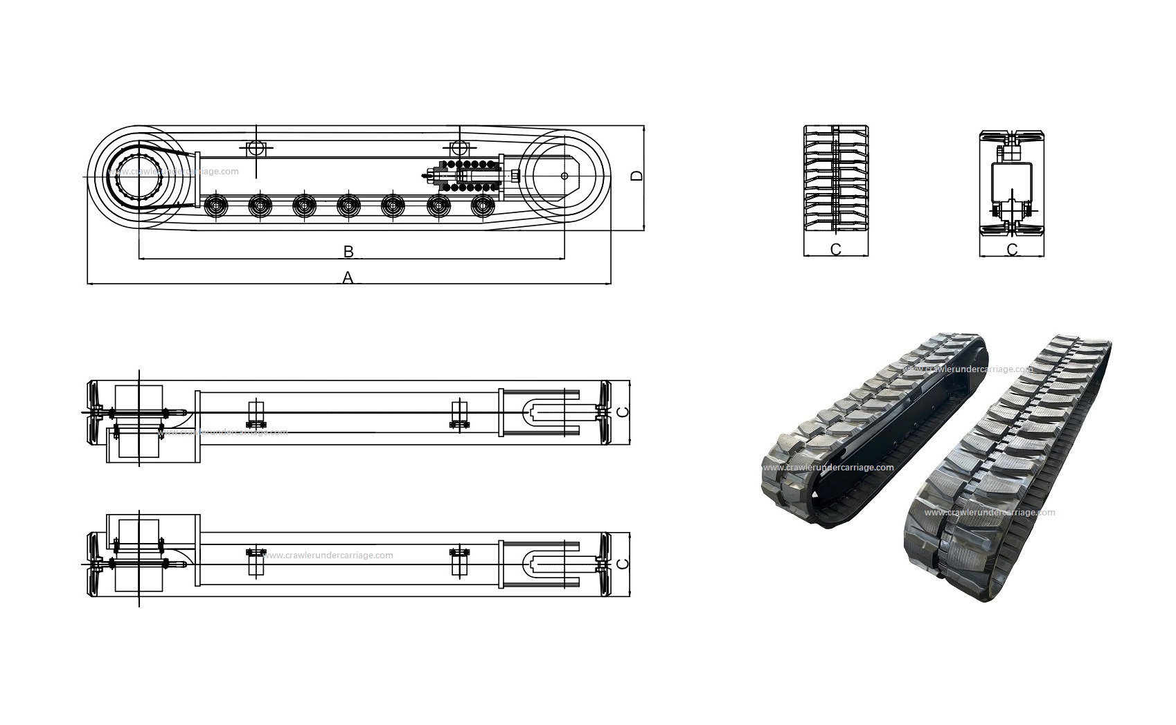 standard specification of rubber undercarriage